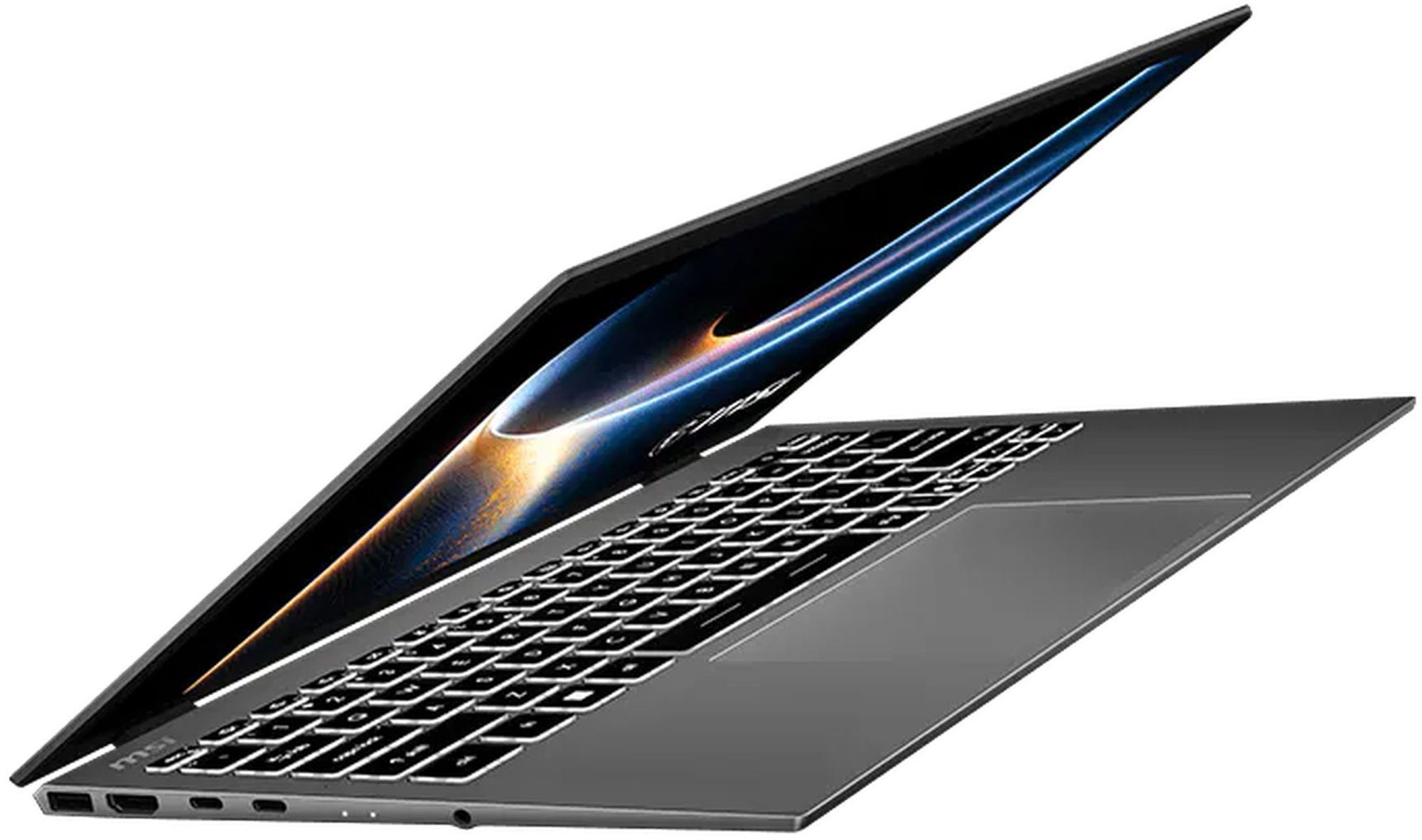 MSI Prestige 13 AI+ A3MG-002FR profil ouvert MSI Prestige 13 AI+ A3MG-002FR profil ouvert