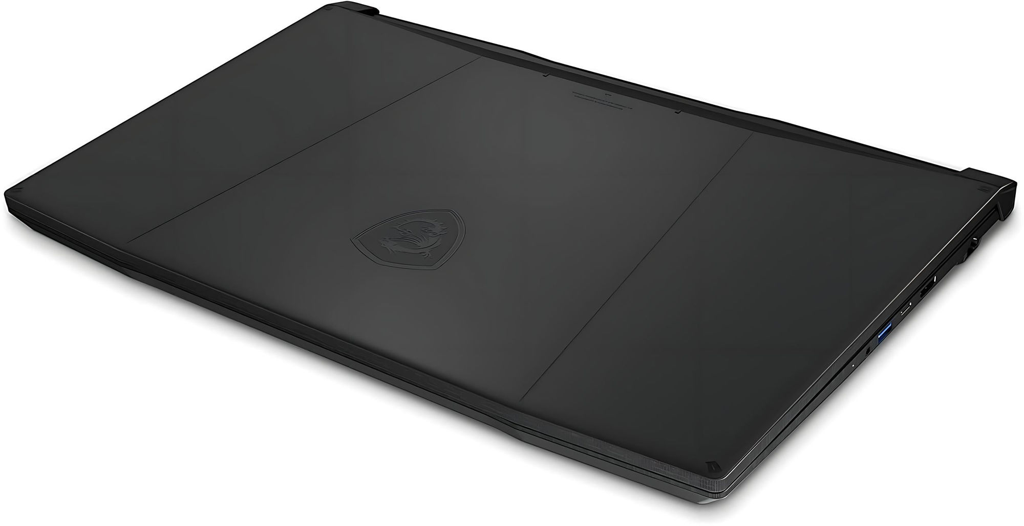 MSI Katana A15 AI B2HWGK-024FR vue du capot fermé en perspective MSI Katana A15 AI B2HWGK-024FR vue du capot fermé en perspective