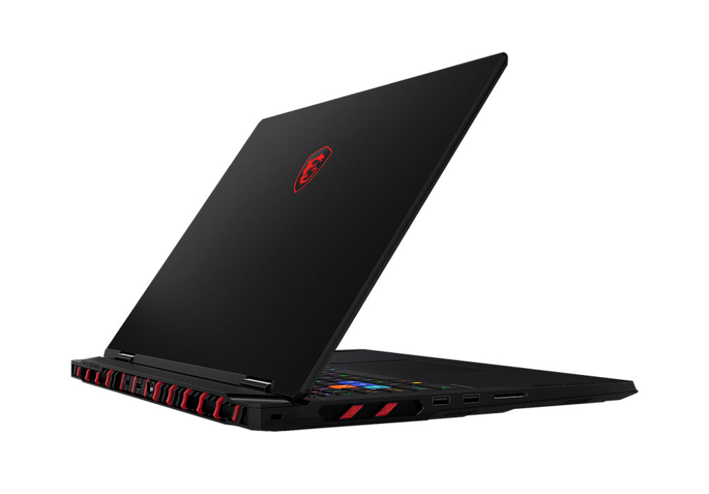 MSI Raider 18 HX AI A2WH-1025FR vue arrière latérale MSI Raider 18 HX AI A2WH-1025FR vue arrière latérale