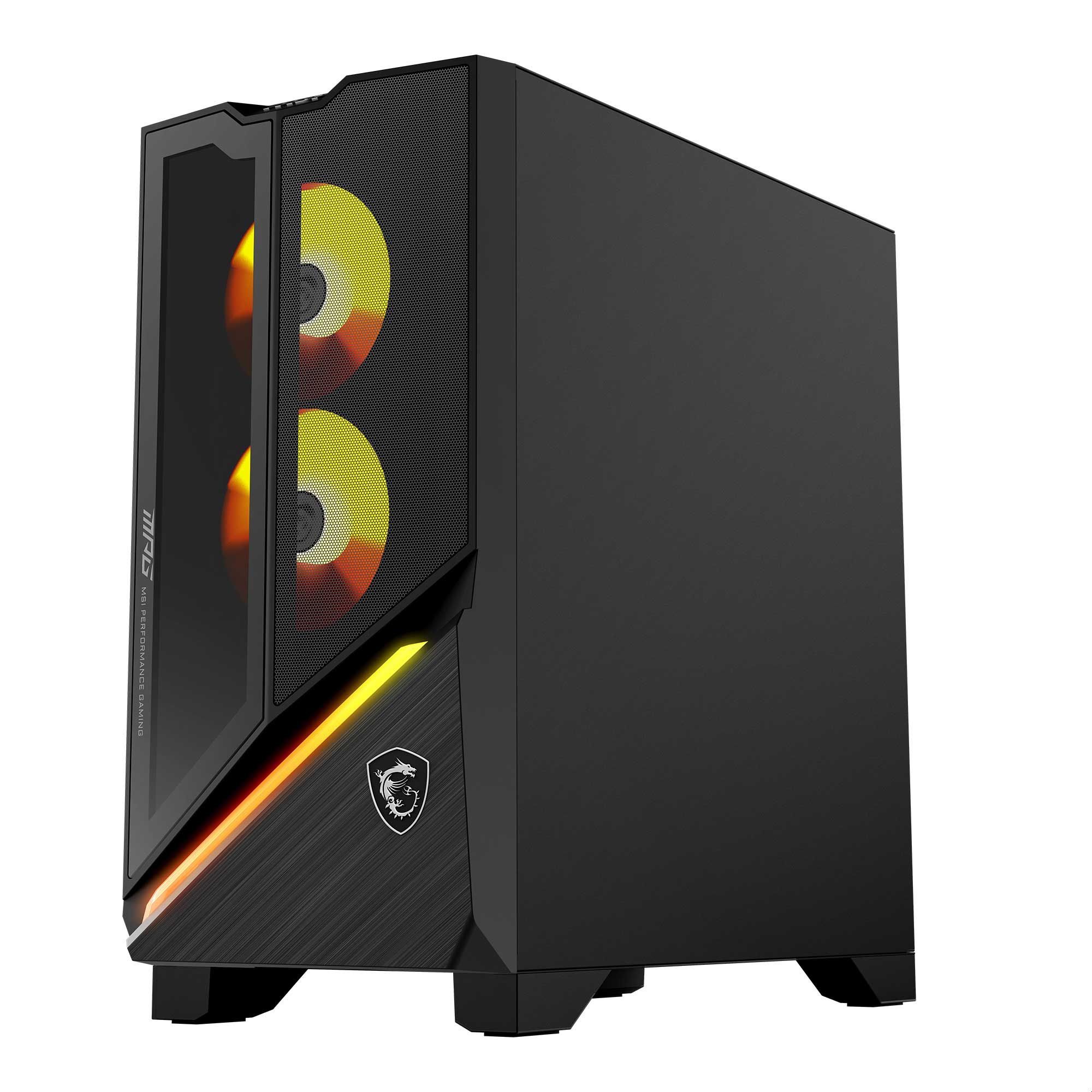 MSI MPG Infinite Z3 9NVVR9-284EU - boîtier moyen tour MSI MPG Infinite Z3 9NVVR9-284EU vue latérale du boîtier noir