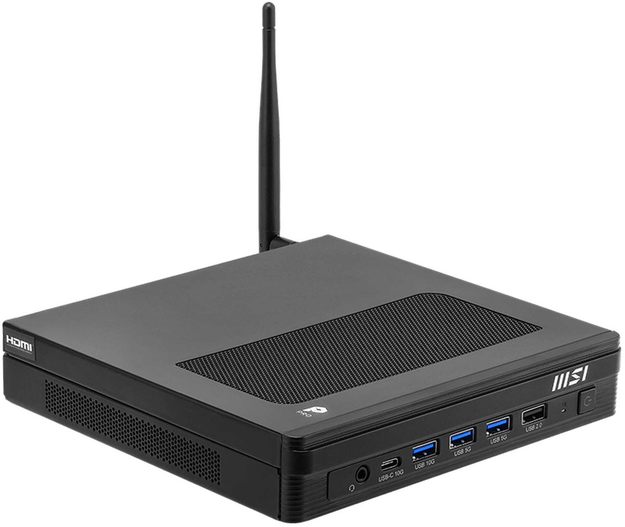 MSI PRO DP10 A14MG-004EU - installation horizontale possible MSI PRO DP10 A14MG-004EU posé à plat avec antenne Wi-Fi
