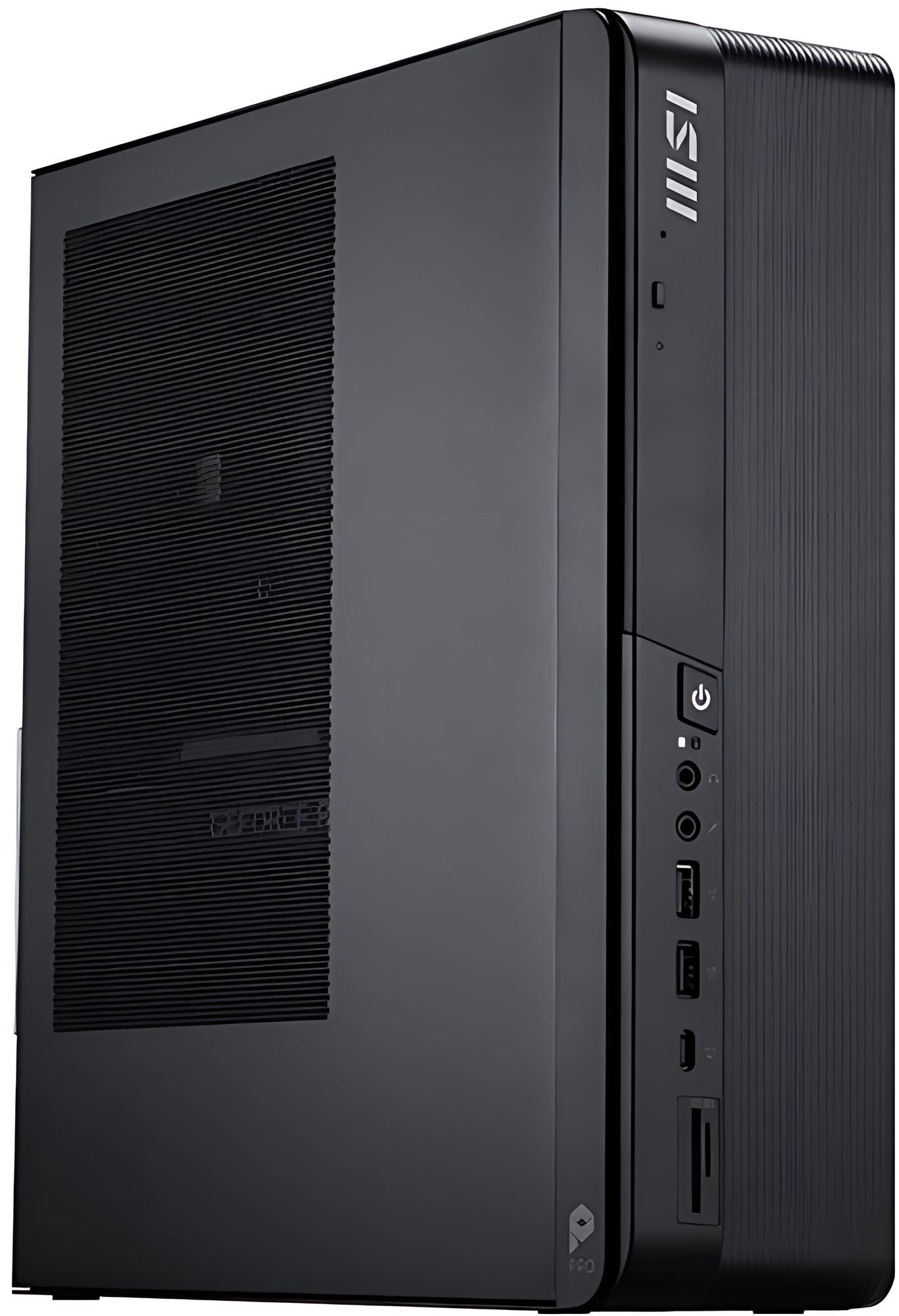 MSI PRO DP80 AI A2TAG-075EU - design compact noir MSI PRO DP80 AI A2TAG-075EU vue de trois quarts