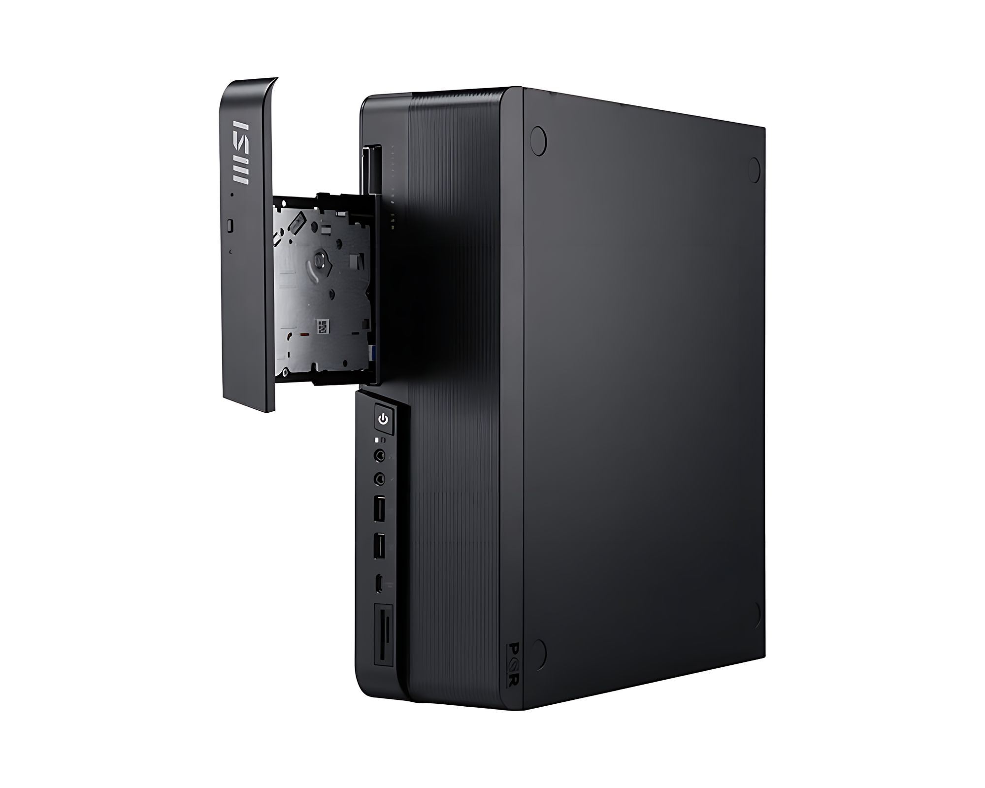 MSI PRO DP80 AI A2TAG-075EU - accès en façade MSI PRO DP80 AI A2TAG-075EU avec baie frontale ouverte