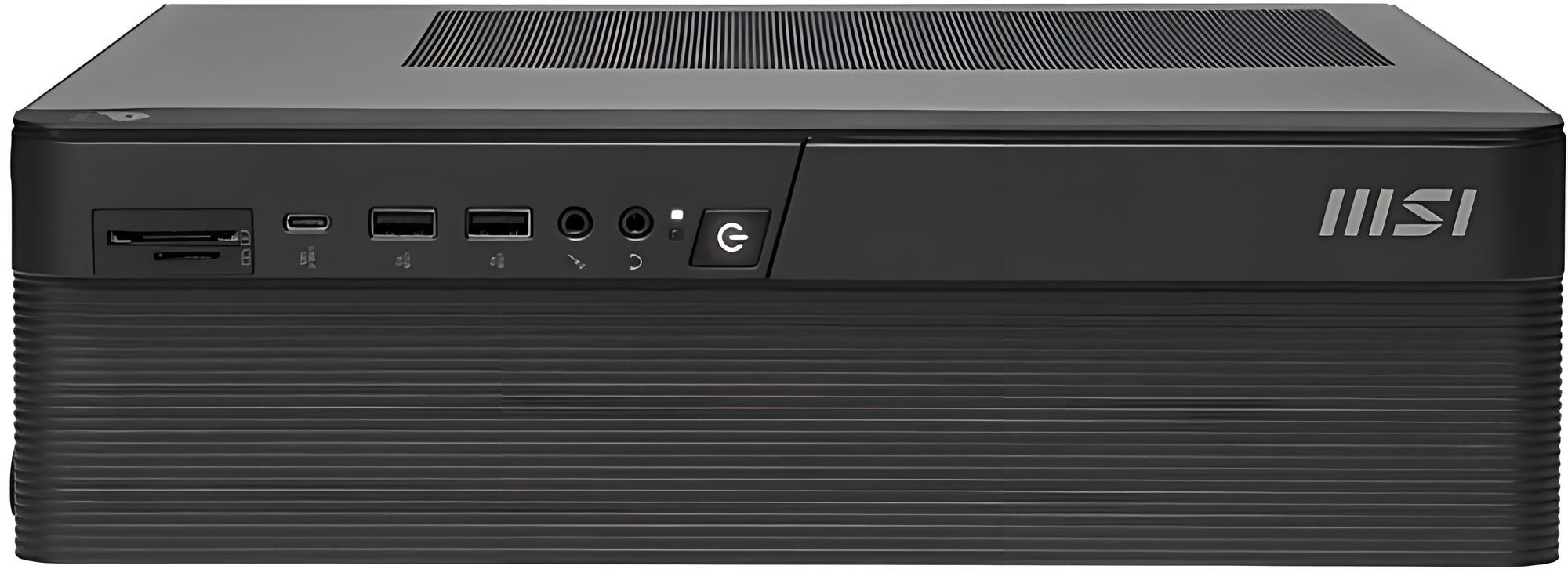 MSI PRO DP80 AI A2TAG-075EU - format compact utilisable à plat Vue horizontale du MSI PRO DP80 AI A2TAG-075EU