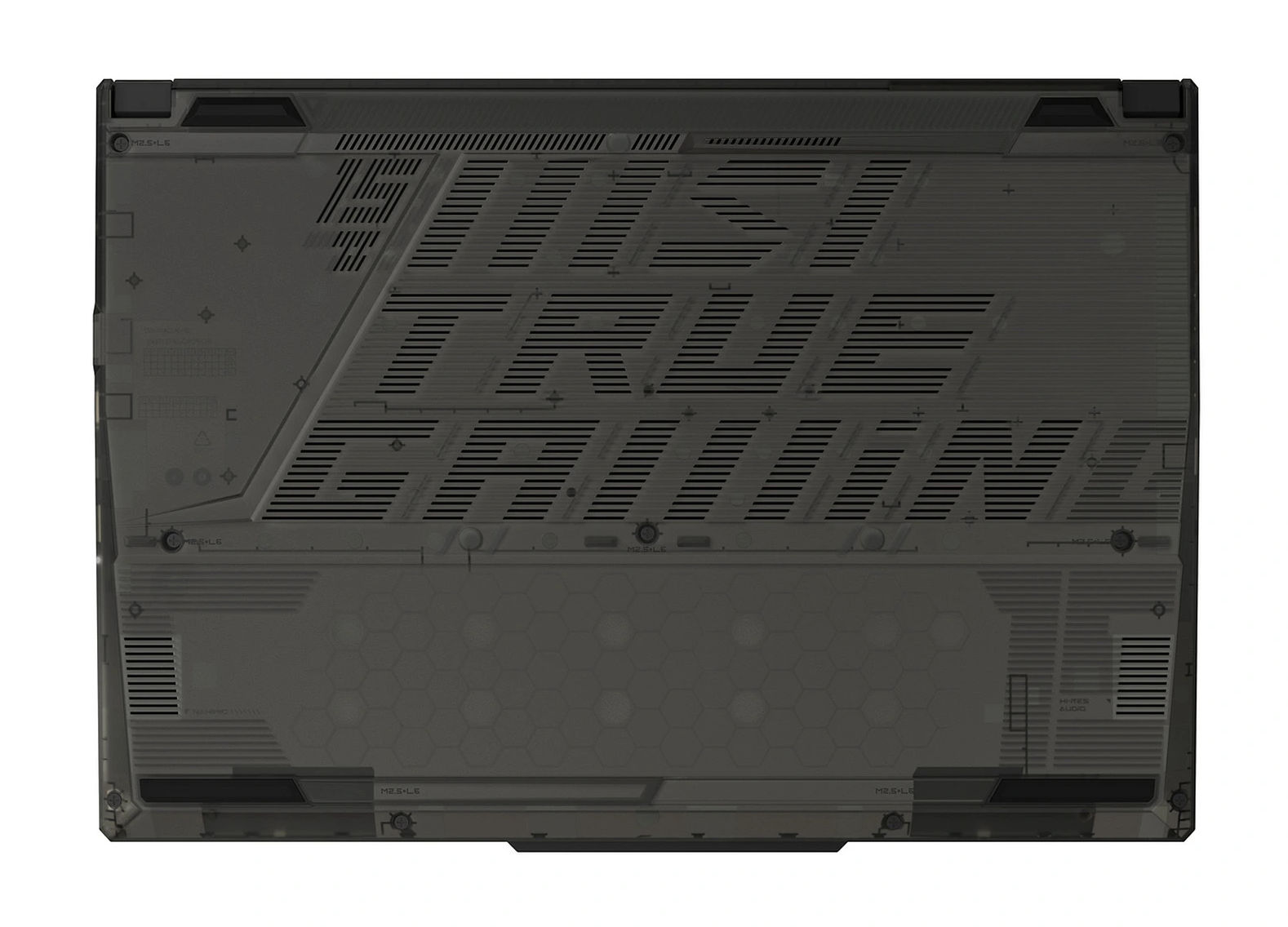 MSI Cyborg 15 A13VE-2479FRNN - dessous du châssis MSI Cyborg 15 A13VE-2479FRNN dessous du châssis et aérations