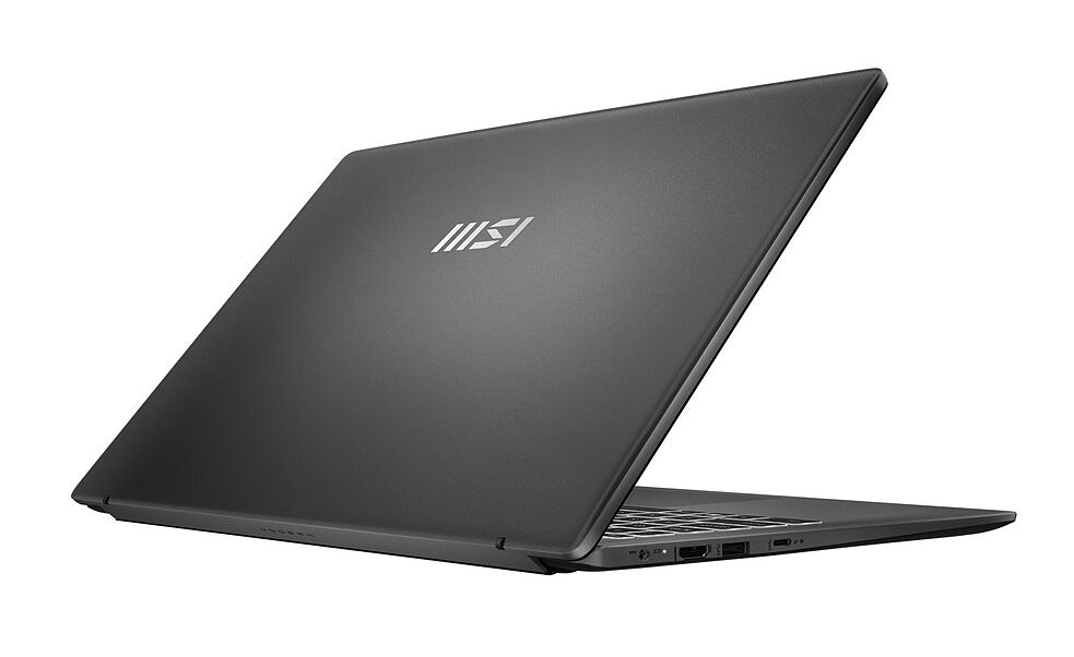 MSI Modern 15 F1MG-687XFR dos du capot et ports latéraux MSI Modern 15 F1MG-687XFR dos du capot et ports latéraux