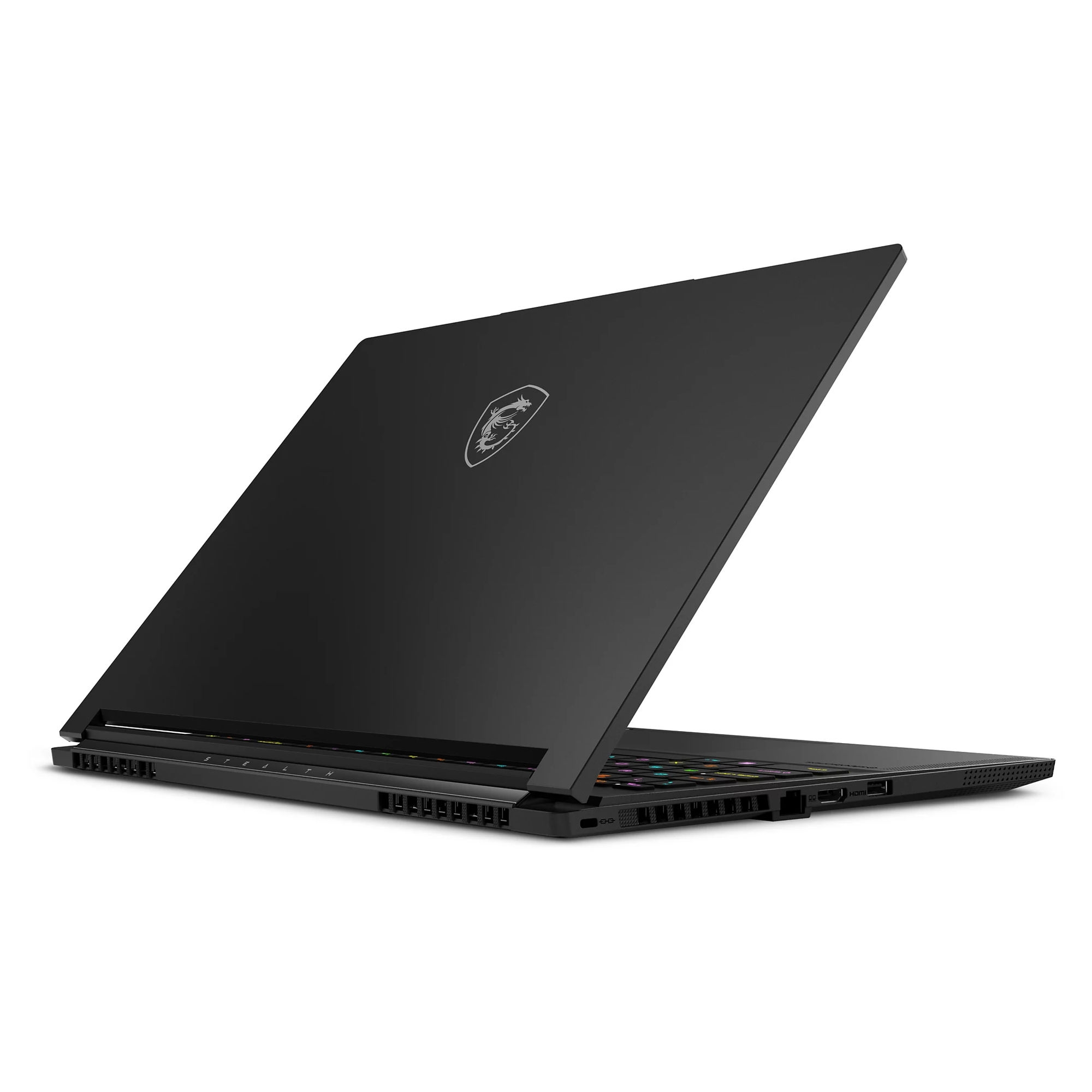 Ports et finition du MSI Stealth 16 AI A2HWGG-098FR Connectique arrière du MSI Stealth 16 AI A2HWGG-098FR