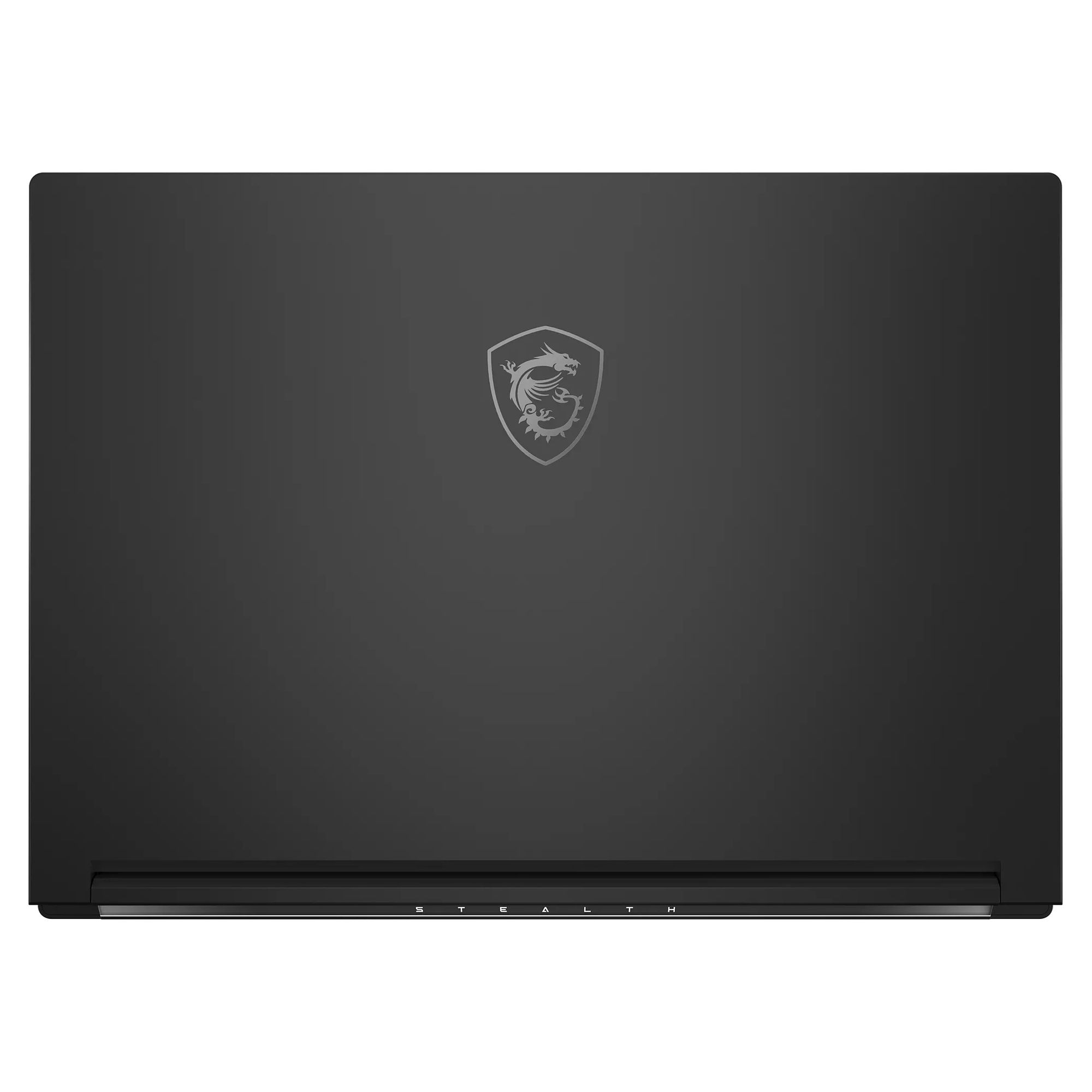 Design extérieur du MSI Stealth 16 AI A2HWGG-098FR Capot noir du MSI Stealth 16 AI A2HWGG-098FR