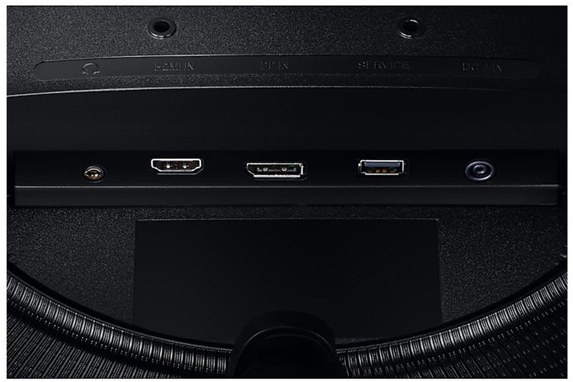 Samsung Odyssey G5 LC34G55TWWPXEN - connectique (HDMI, DisplayPort) en gros plan Samsung Odyssey G5 LC34G55TWWPXEN - connectique (HDMI, DisplayPort) en gros plan