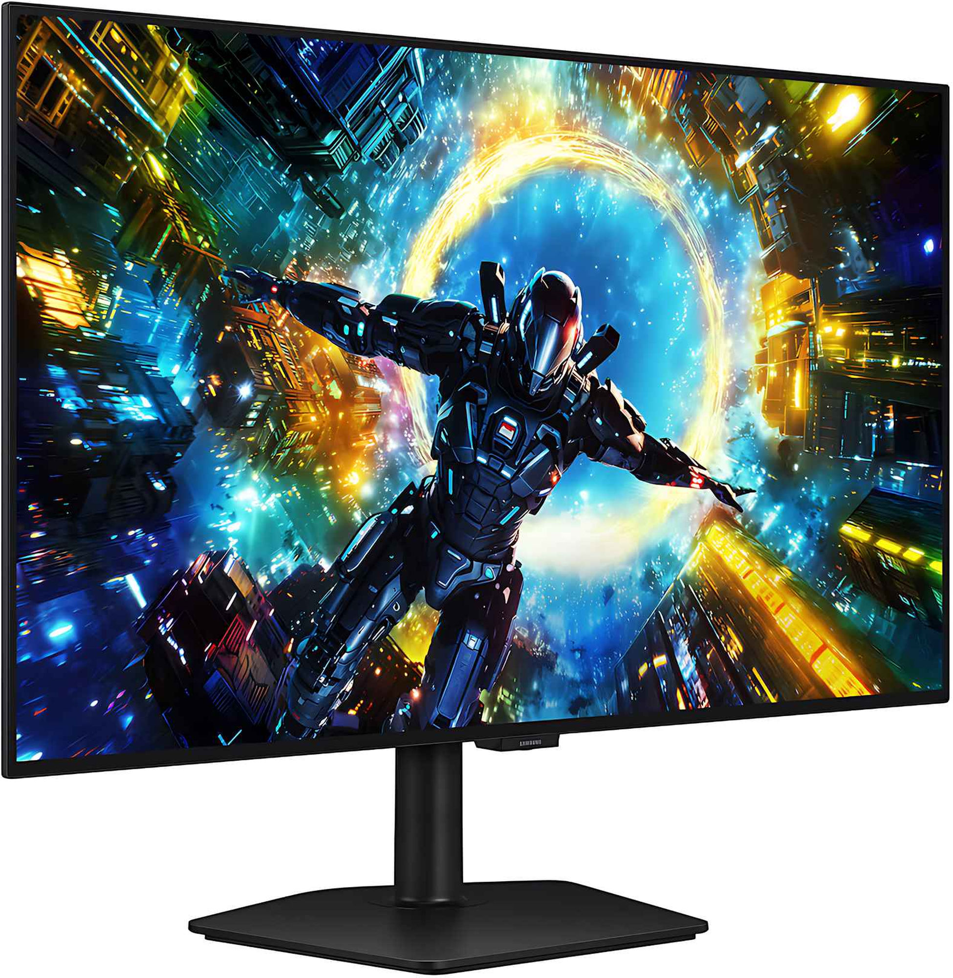 Samsung LS32HG732SUXEN - vue en perspective Samsung LS32HG732SUXEN écran OLED gaming vu de trois quarts