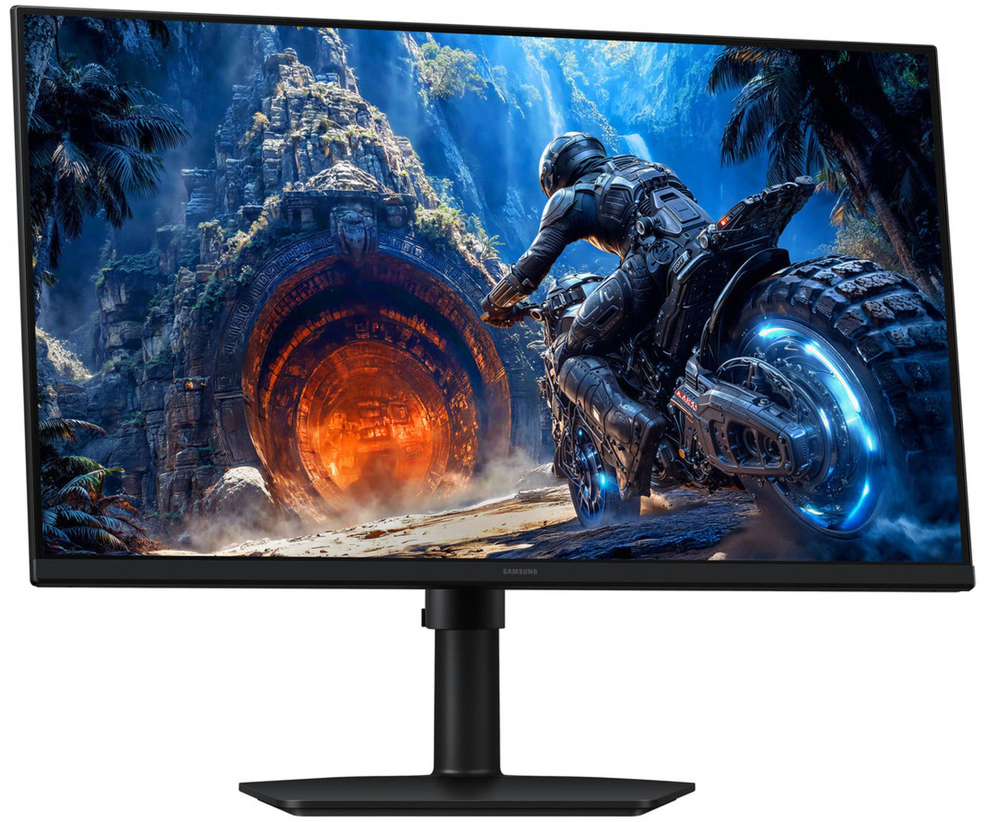 Design du moniteur Samsung LS27HG402EUXEN Vue en perspective de l'écran PC gamer Samsung LS27HG402EUXEN