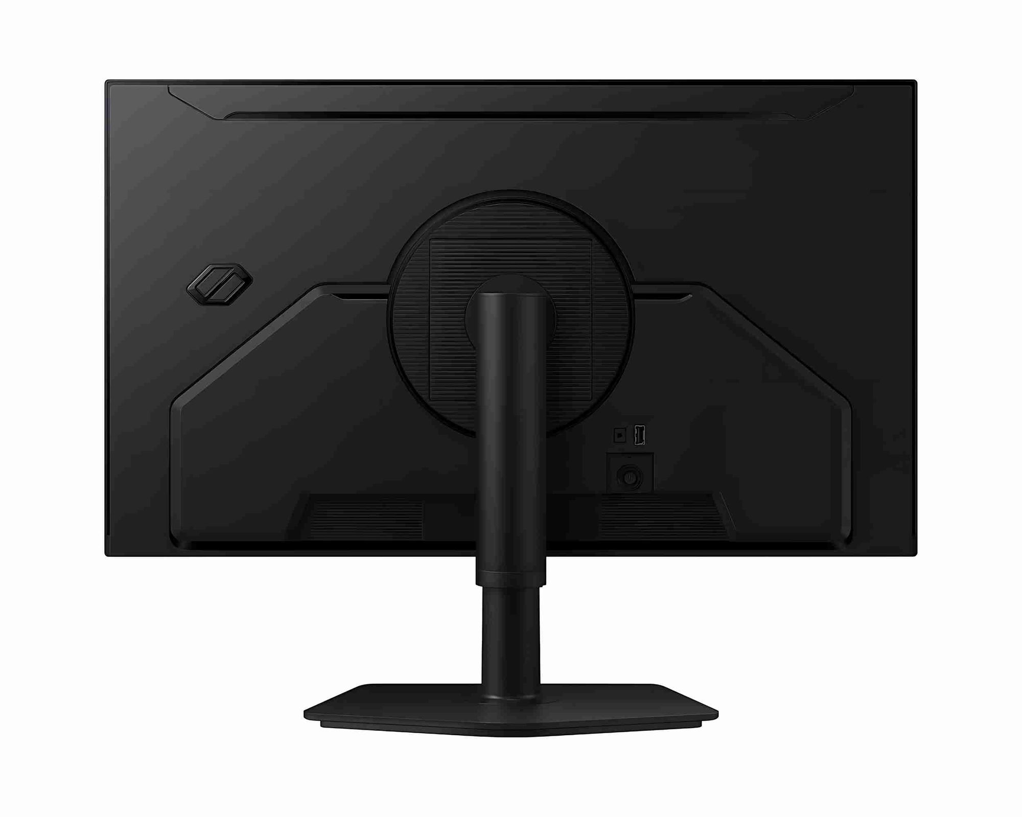 Arrière et connectique du Samsung LS27HG402EUXEN Vue arrière du Samsung LS27HG402EUXEN avec son pied réglable