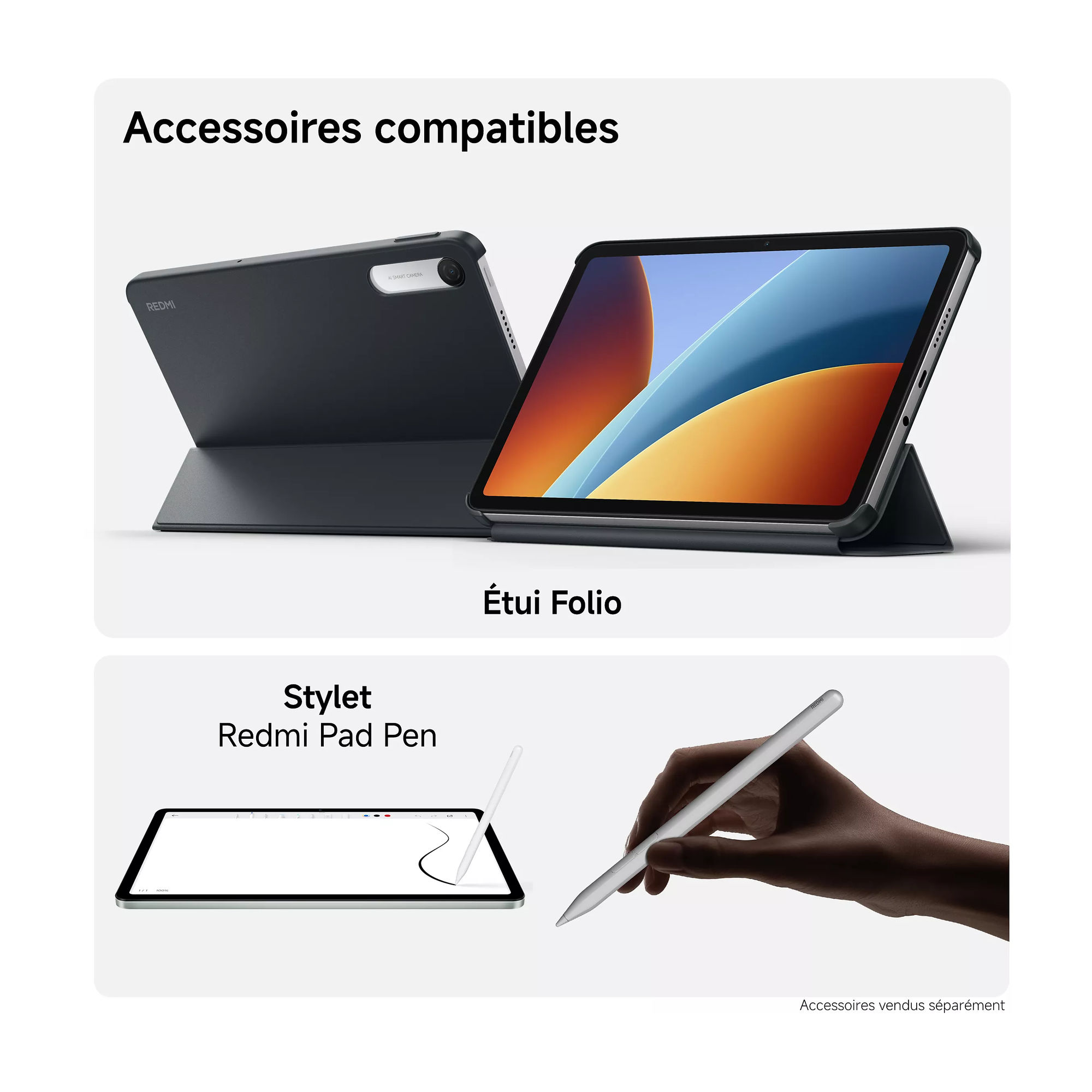 Accessoires compatibles Xiaomi Redmi Pad 2 Accessoires compatibles avec la Xiaomi Redmi Pad 2 étui et stylet